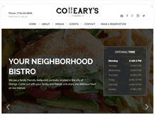 Tablet Screenshot of collearysbistroandbakery.com